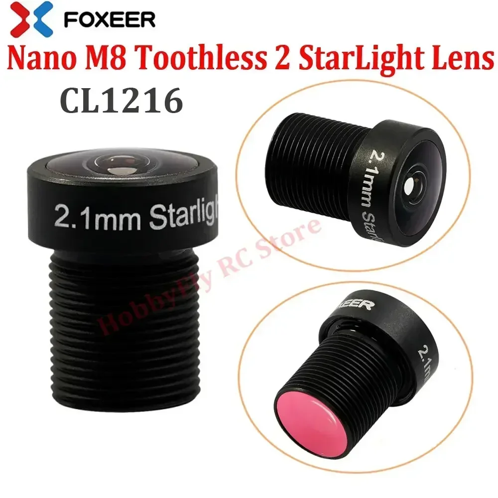 Foxeer オリジナル交換用カメラレンズ – 1.7/1.8/2.1/2.5mm M8/M12 広角、歯のない/プレデター/ファルコールカメラ用