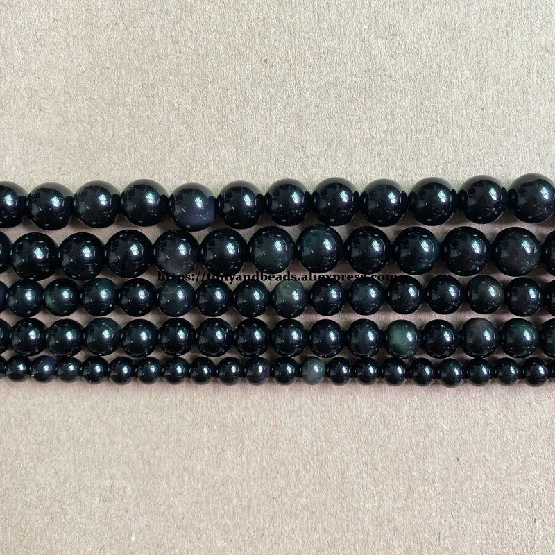 Natural Stone Rainbow Obsidian Round Loose Beads 15\