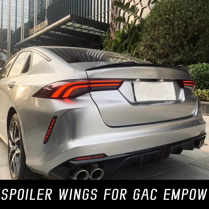 For GAC Empow 2021-2023 Car Rear Trunk Lid Duck Lip Body Kit Spoiler Wings Black Carbon Exterior Tuning Styling Accessories Part