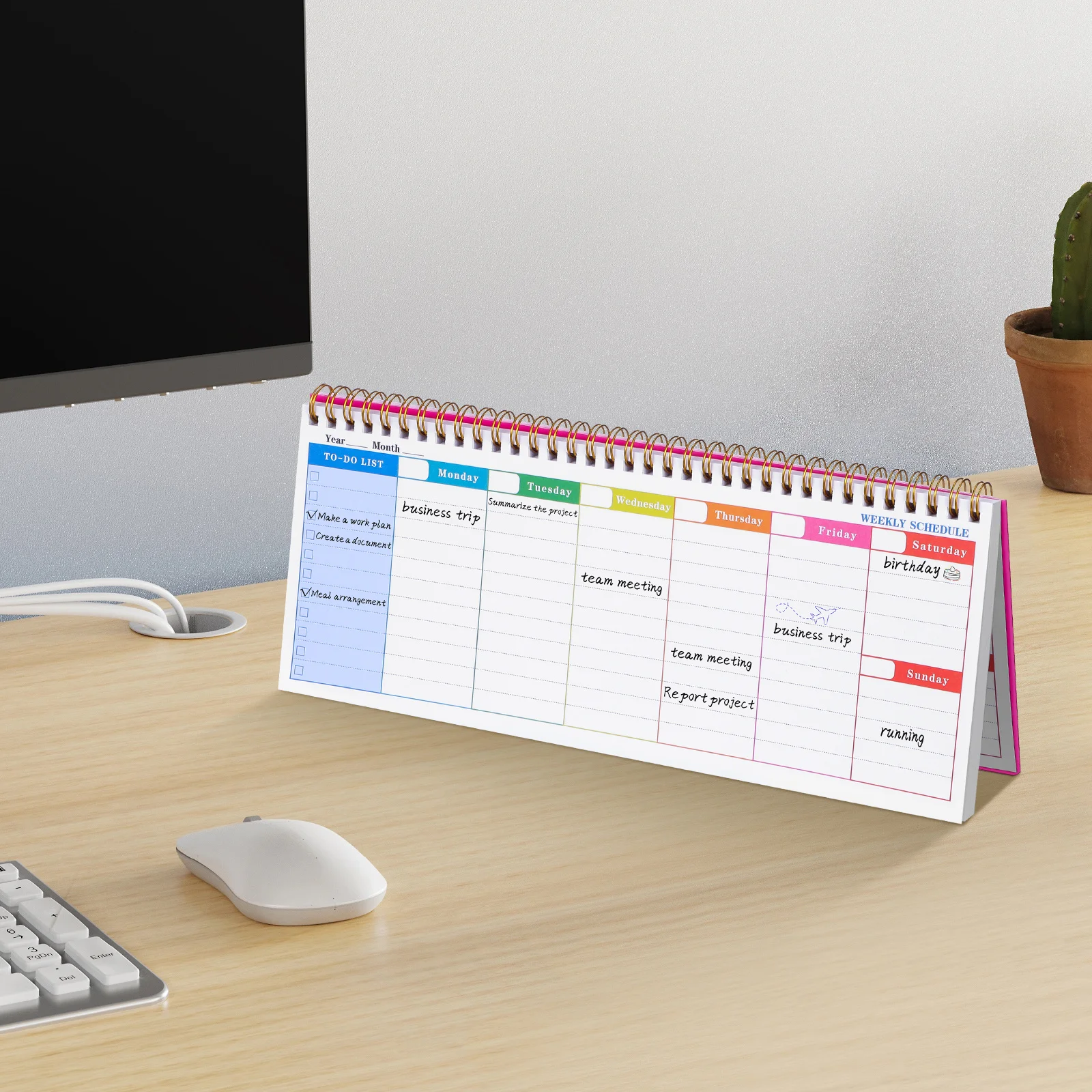 Bloco de planejamento semanal rosa planejador inglês rasgar para fazer lista bloco de notas semanal agenda calendário folhas escritório em casa escola