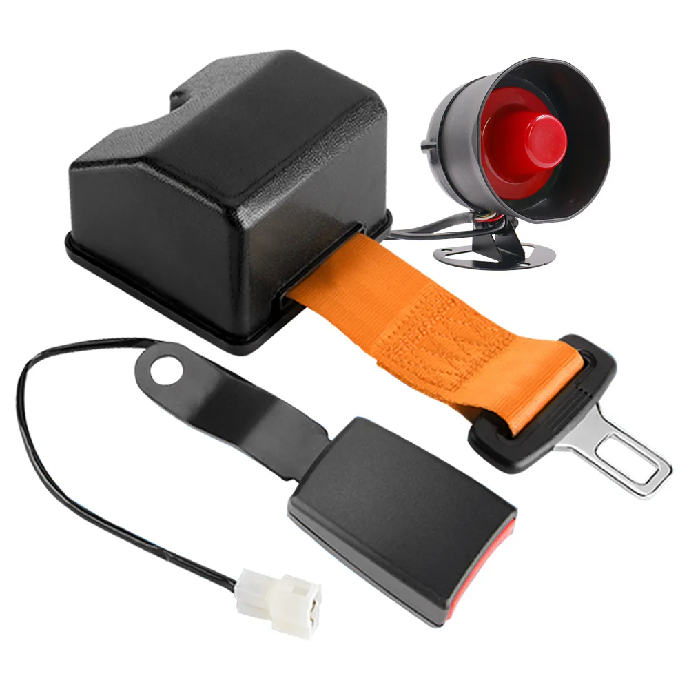 Forklift Excavator Loader Seat Belt, Quick Release, Retractable Double Buckle Forklift Seat, with Voice Reminder