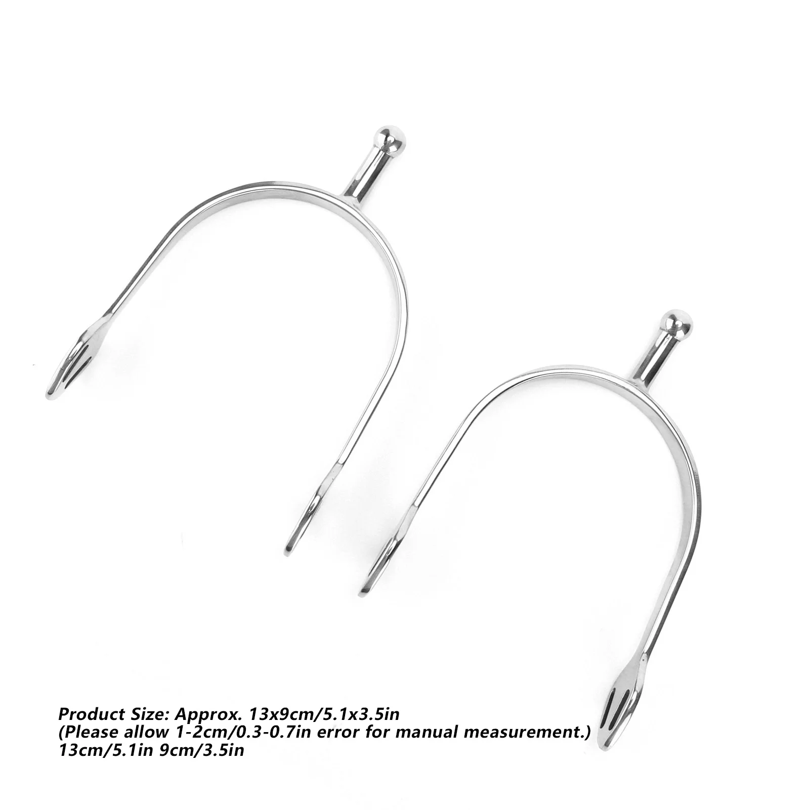 2 قطعة من حفز الحصان من الفولاذ المقاوم للصدأ برأس مستدير إنجليزي لمحبي الخيول