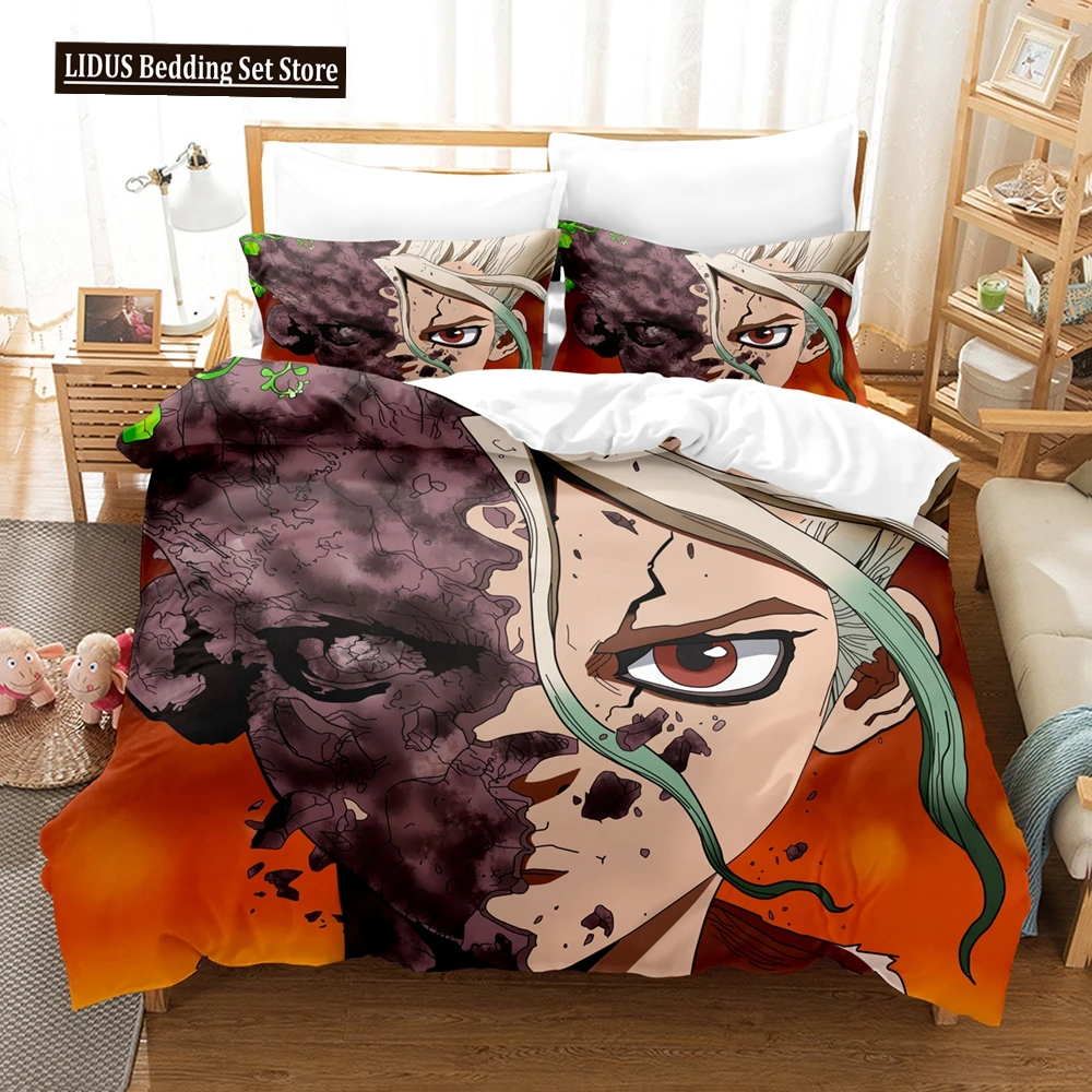 

3D Dr.Stone Bedding Sets Duvet Cover Set With Pillowcase Twin Full Queen King Bedclothes Bed Linen