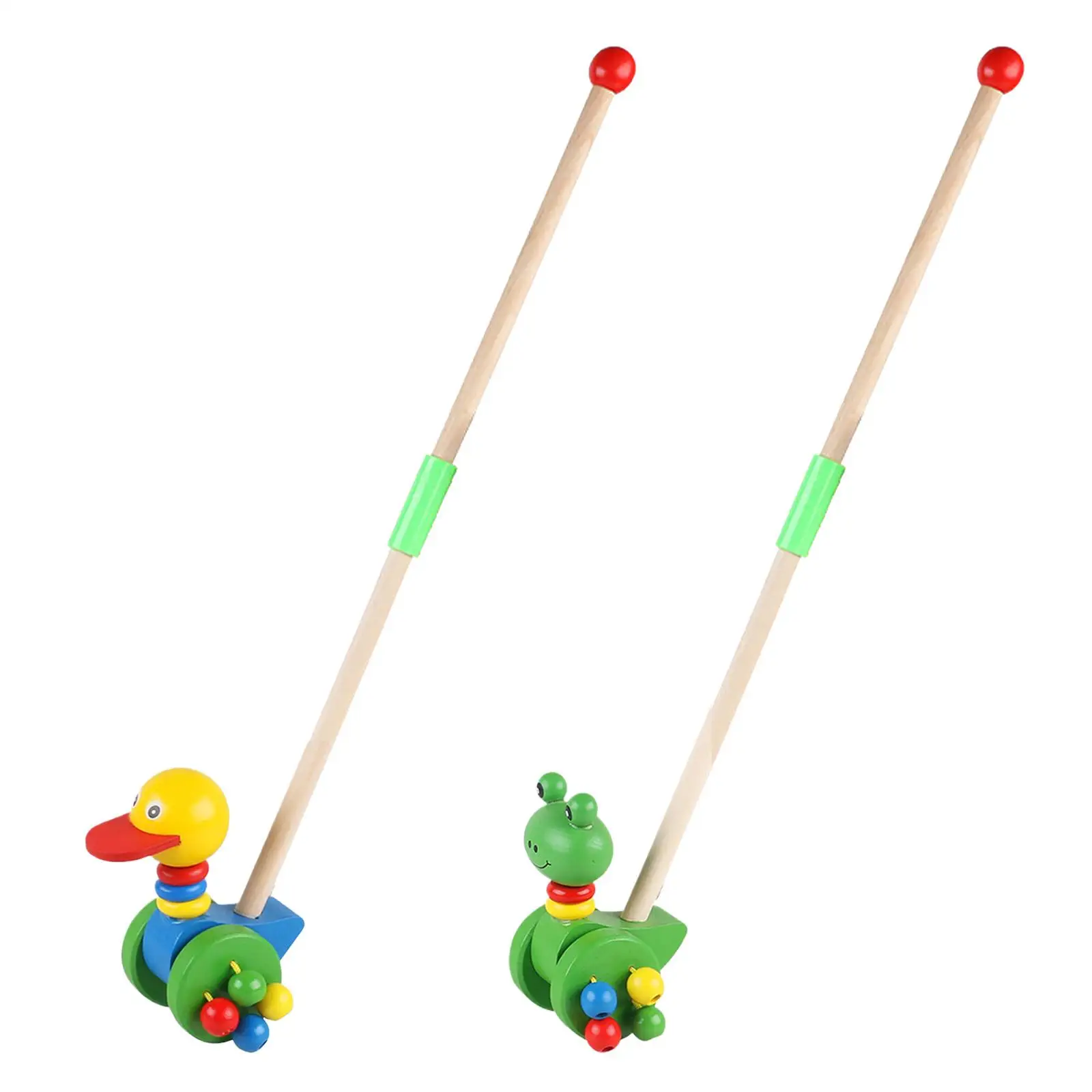 Wooden Animal Pull Along Cartoon Walker Walking Toy Kids Push Pull Walking Learning Toys for Boys Girls Indoor Outdoor Garden