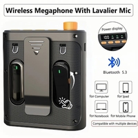 Mini Wireless Megaphone Speaker With Lavalier Microphone Bluetooth Portable Voice Amplifier for Teachers Tour Guides Coaches
