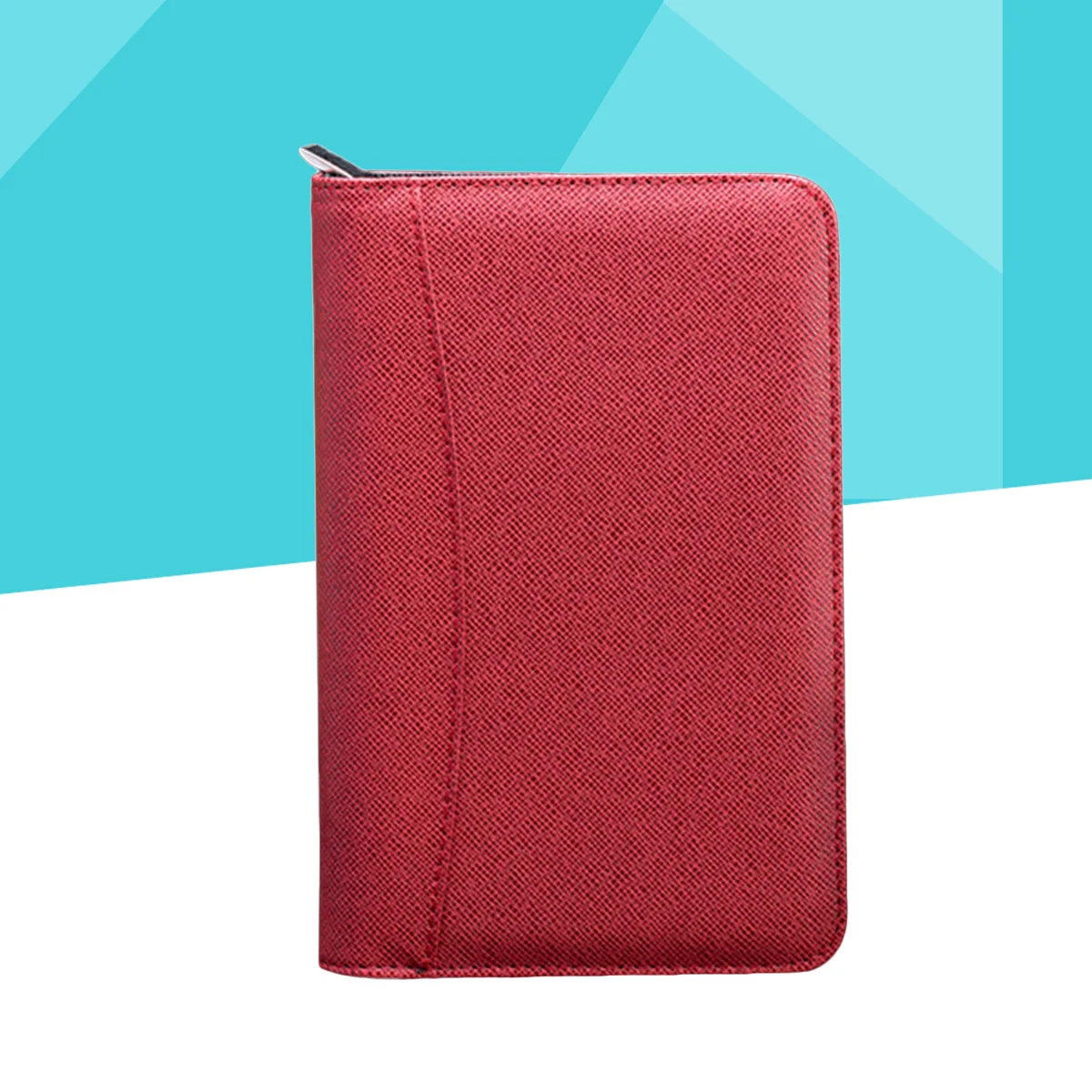 

A6 Zipper Notebook Faux Business Notepad With Calculator Travel Agenda Organizer For Office Meeting Conference Red