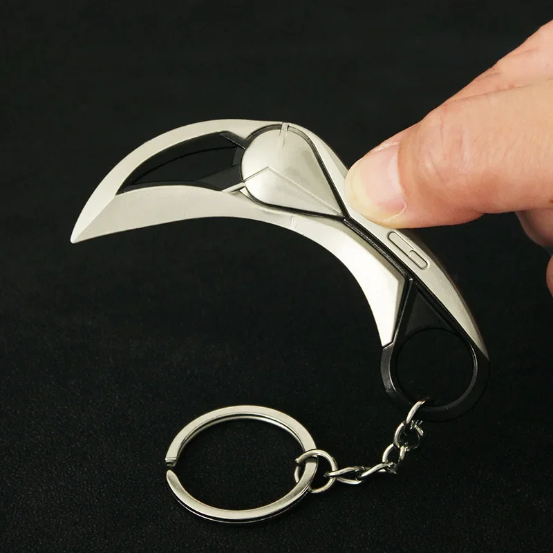 Alloy Metal Samurai Espada Modelo Keychain para Crianças, Arma Valorant, Periférico do Jogo, Ion 2.0 Karambit, Chaveiro Presentes, 8cm