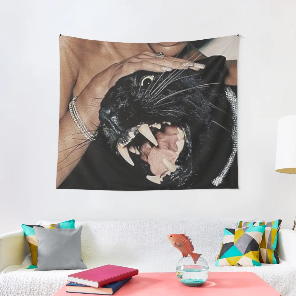 

Black Puma Tapestry Wallpaper Wall Decor Wall Art On The Wall Tapestry