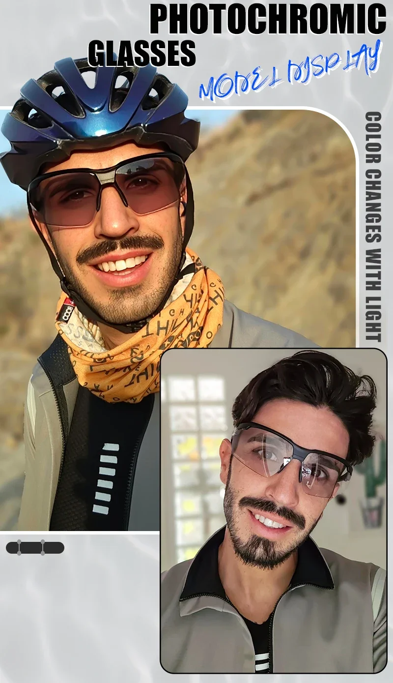 SCVCN Photochrome Radfahren Sonnenbrille Brille Fahrrad MTB Fahrrad Wandern Golf UV400 Sportbrille für Männer Frauen Baseball – Detail 14