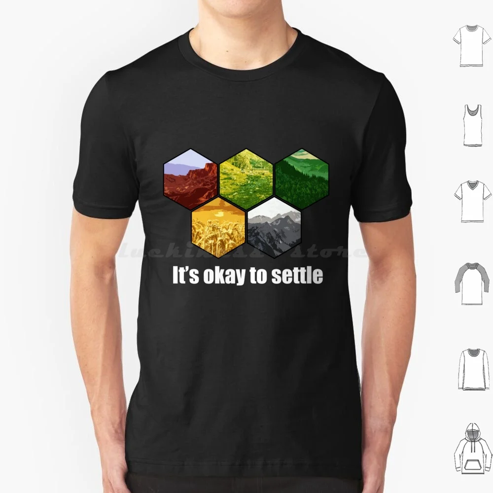 Camiseta de algodón It _ S Okay To Settle para hombres y mujeres, estampado artesanal, juego de mesa Catan Settlers Of Catan, juegos de mesa Geek