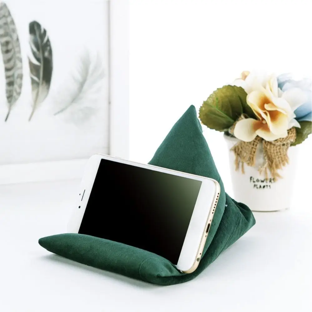 Velvet Pillows Mobile Phone Holder Skin Friendly DIY Crafts Triangle Phone Stand Cushion Multi-functional Soft Fabric Phone Rack
