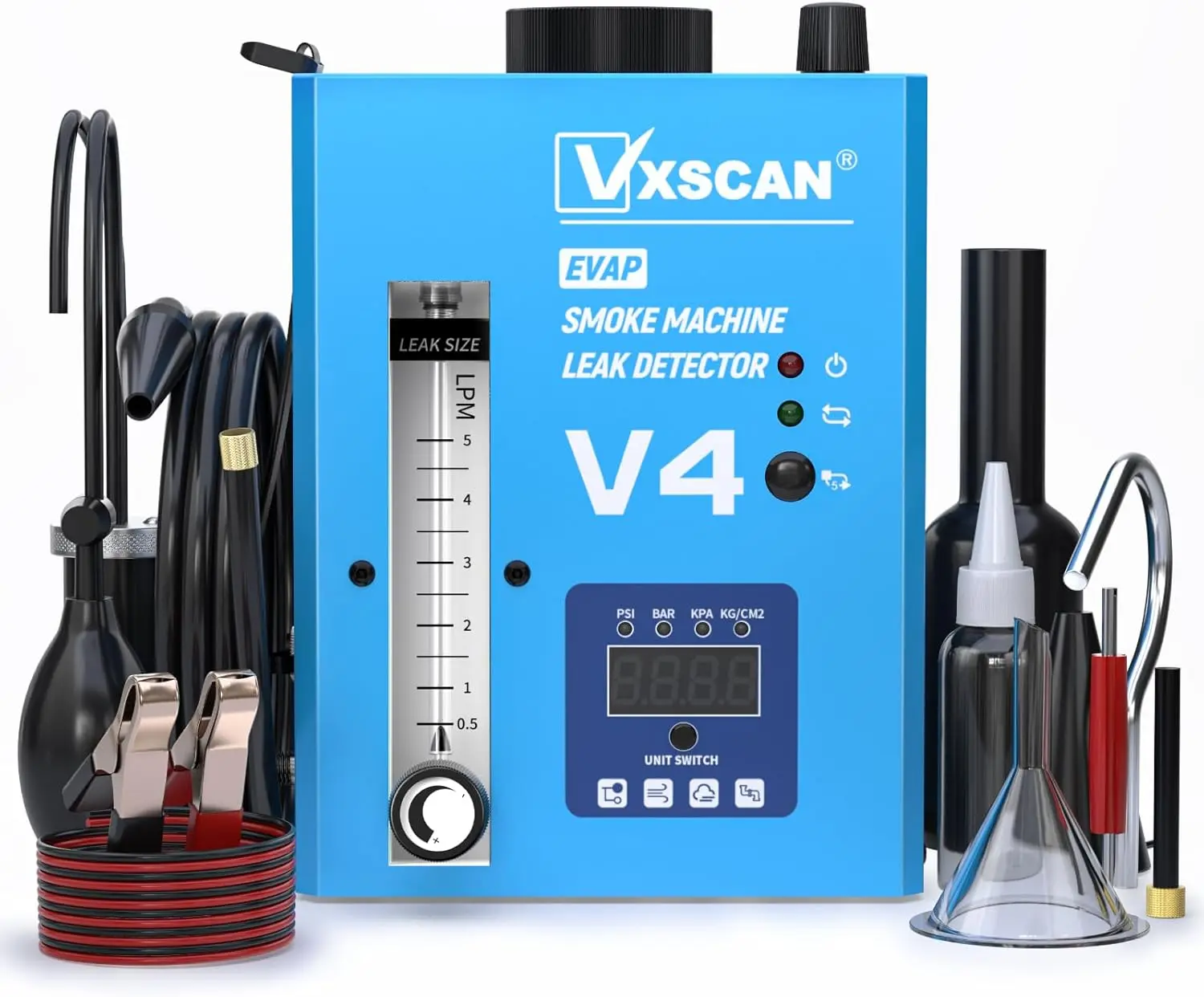 Smoke Machine Leak Detector V4, Vacuum Leakage Tester with Digital Pressure Gauge & Air Flowmeter,