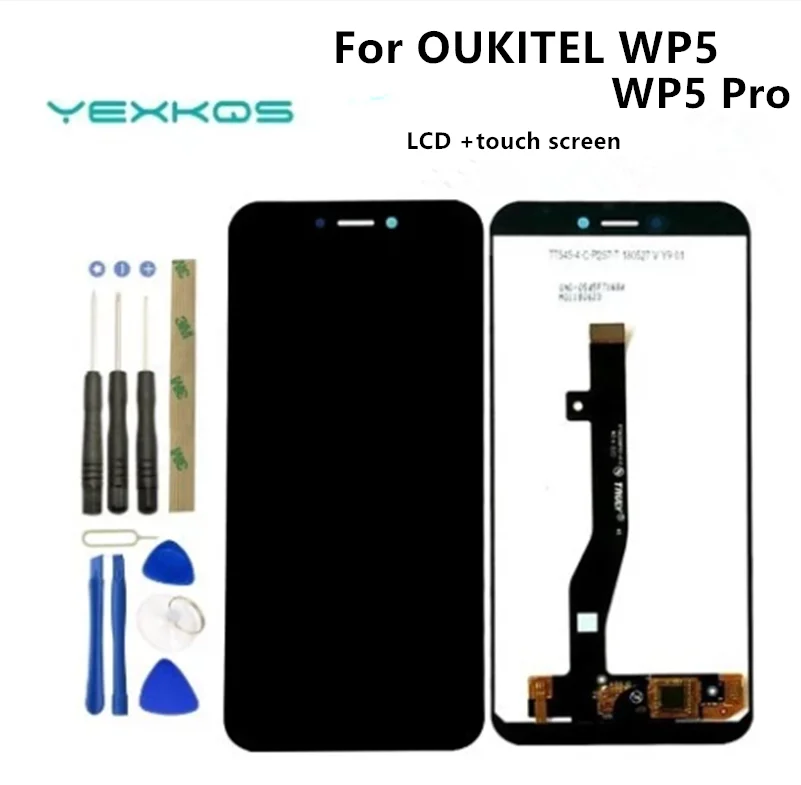 5.5 بوصة الأصلي Oukitel WP5 شاشة الكريستال السائل و مجموعة المحولات الرقمية لشاشة تعمل بلمس استبدال ل Oukitel wp5 برو الهاتف LCD + أدوات