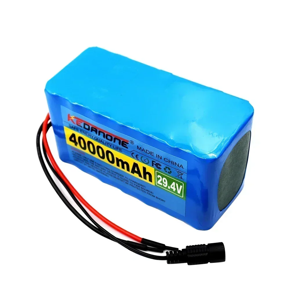 Batterie lithium-ion pour vélo électrique, chargeur de pipeline, 24V, 40Ah, 7S3P, 18650 Eddie, 29.4V, 40000mAh, cyclomoteur, électrique