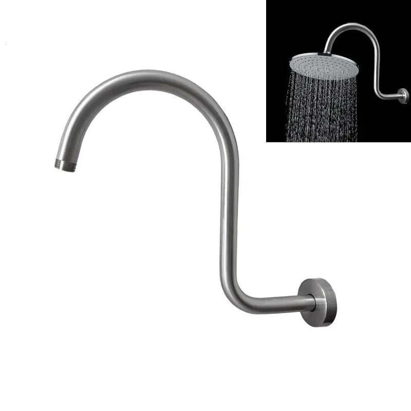 

Wall Shower Head Pipe Arm S Shape Gooseneck Stainless Steel Shower Head Riser Extension Tube for Bathroom Hardware Accessories