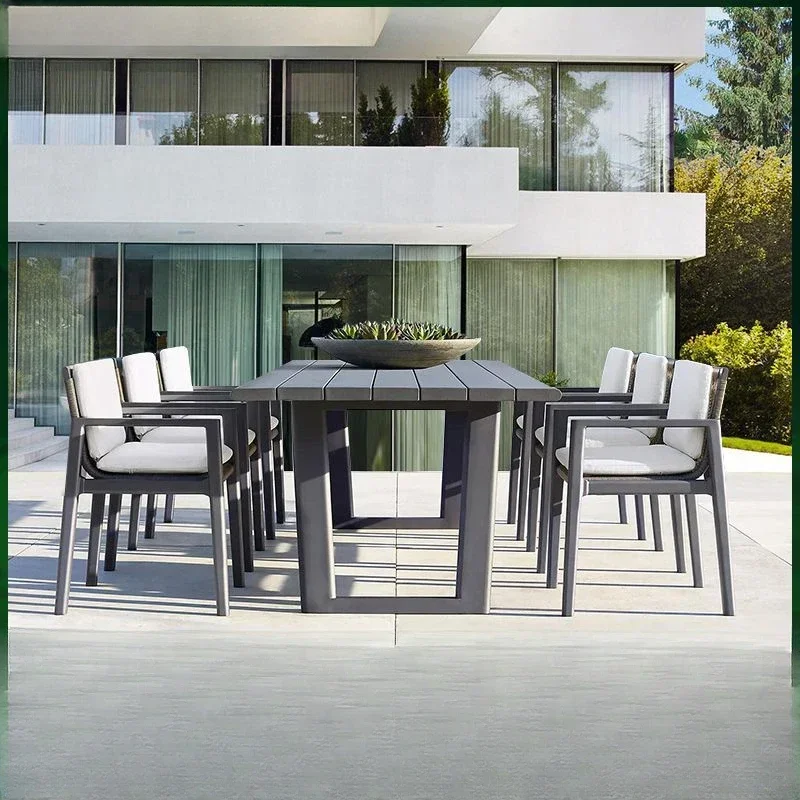 Courtyard Garden Sun Protection Villa Outdoor Furniture Open Air Balcony Leisure Rattan Dining Chair Combination