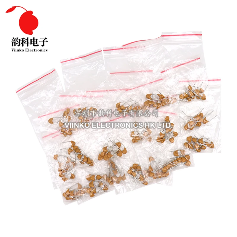 18values*10pcs = 180pcs Monolithic Ceramic Capacitor Kit 50V 20pF - 1uF Capacitance Assorted Set DIY