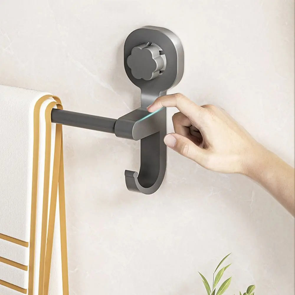 Powerful Suction Suction Cup Towel Holder Wall-mounted Double Hook Shower Slipper Rack Space Saving Punching-Free