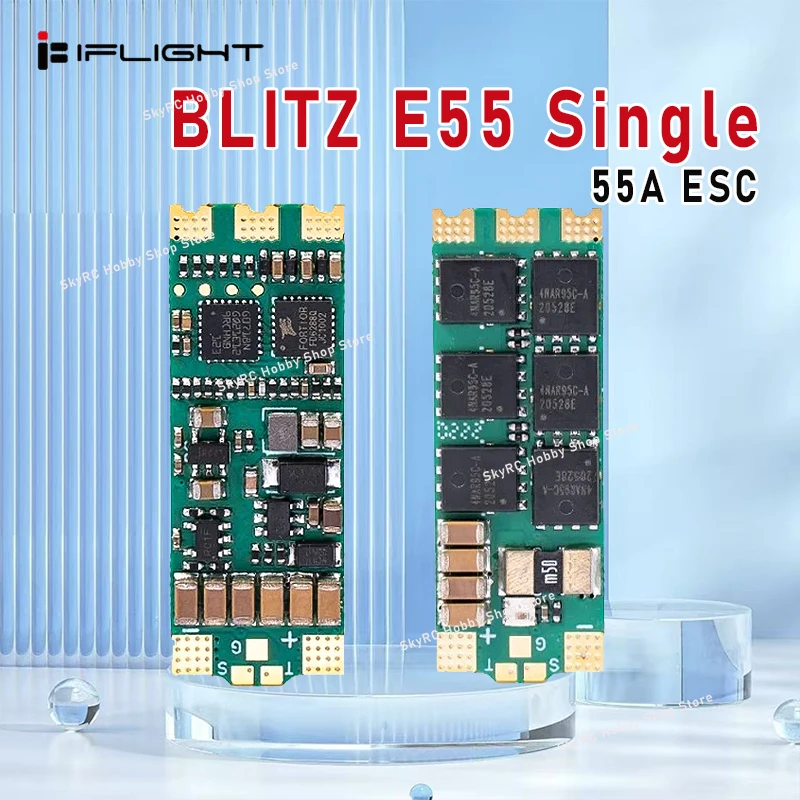 

IFlight BLITZ E55 55A Single ESC - 2-6S, BlHeli32, Dshot600/Proshot/Oneshot/Multishot, 35*13mm