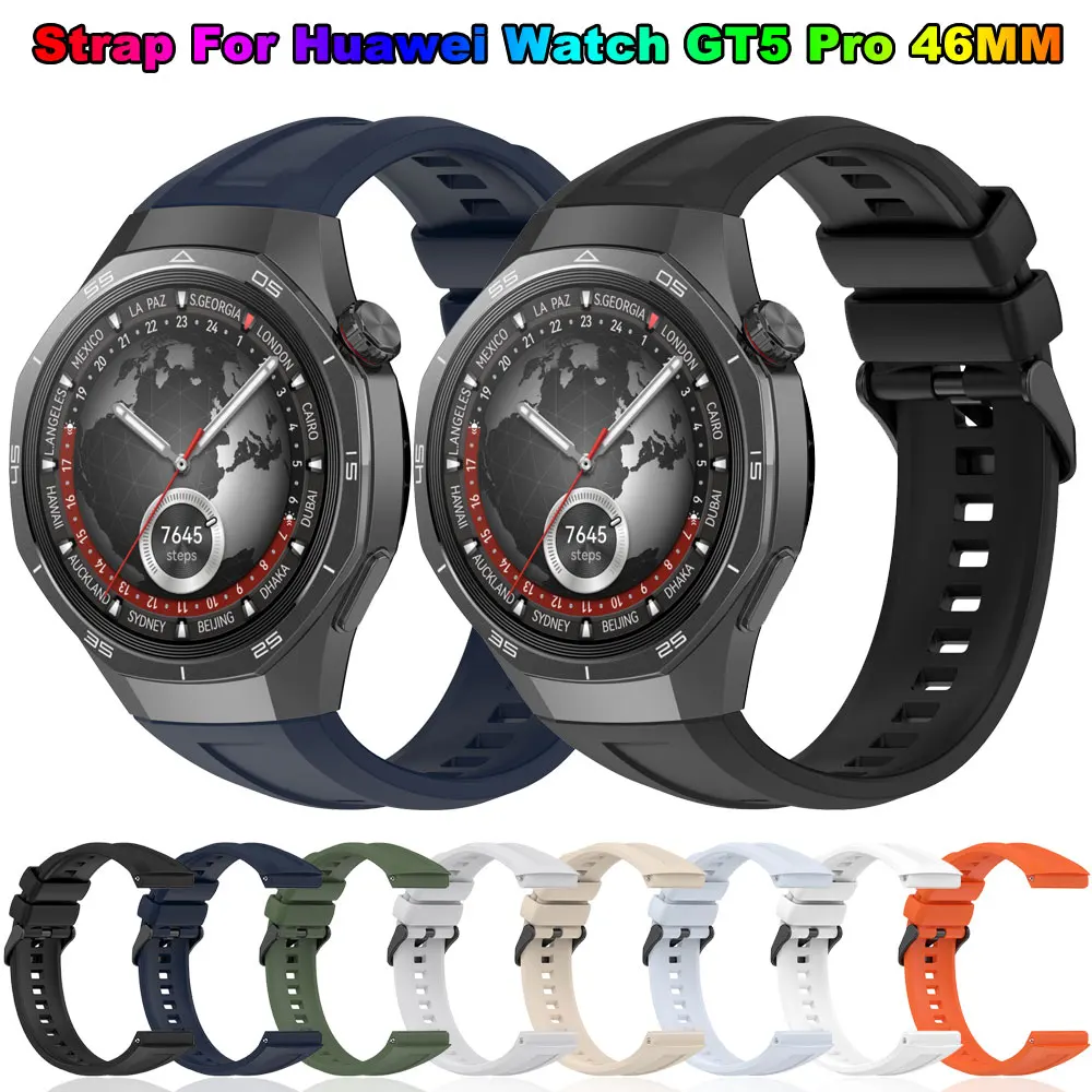 Силиконовый ремешок для часов Huawei Watch GT5 Pro, 46 мм, браслет для Huawei Watch GT5 Pro, 46 мм, ремешок, умные часы, браслет, аксессуары