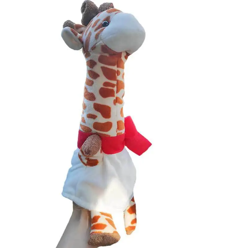 

New Giraffe Plush Toy Hand Puppet Children Tell Stories To Appease Parent-child Finger Doll Sika Deer Cute Deer