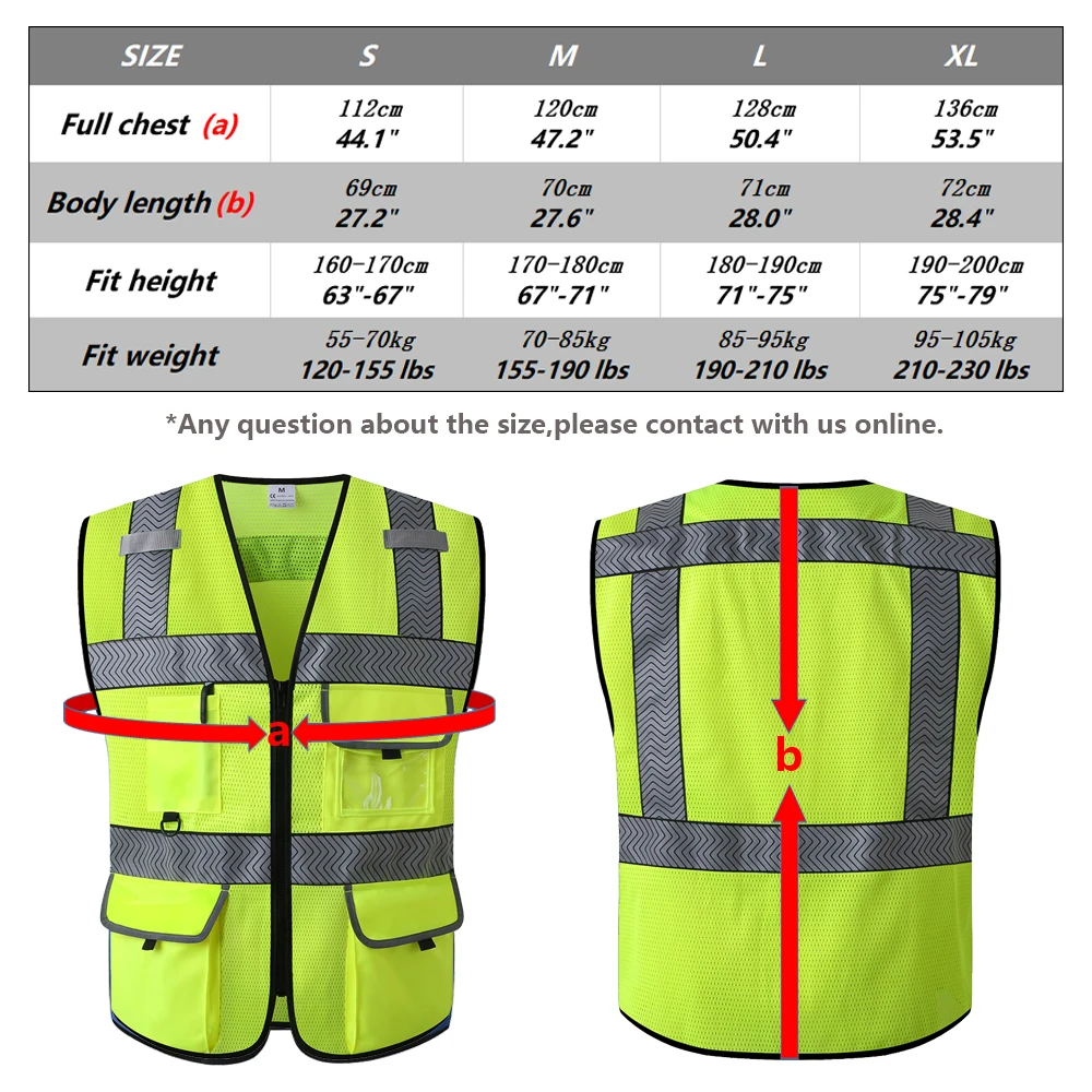 Nieuwe Lime Green Surveyor 'S Veiligheid Vest Voor Mannen Vrouwen Beschermende Werkkleding Hi Vis Mouwloze Gilet Met Zakken En Rits