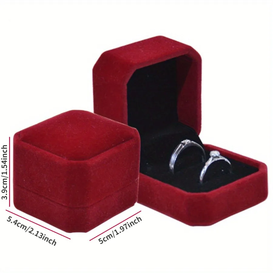 One Pair of Modern Adjustable Promise Couple's Rings With Ring Boxes Jewelry Organizer Rings Storage Box Marriage Rings