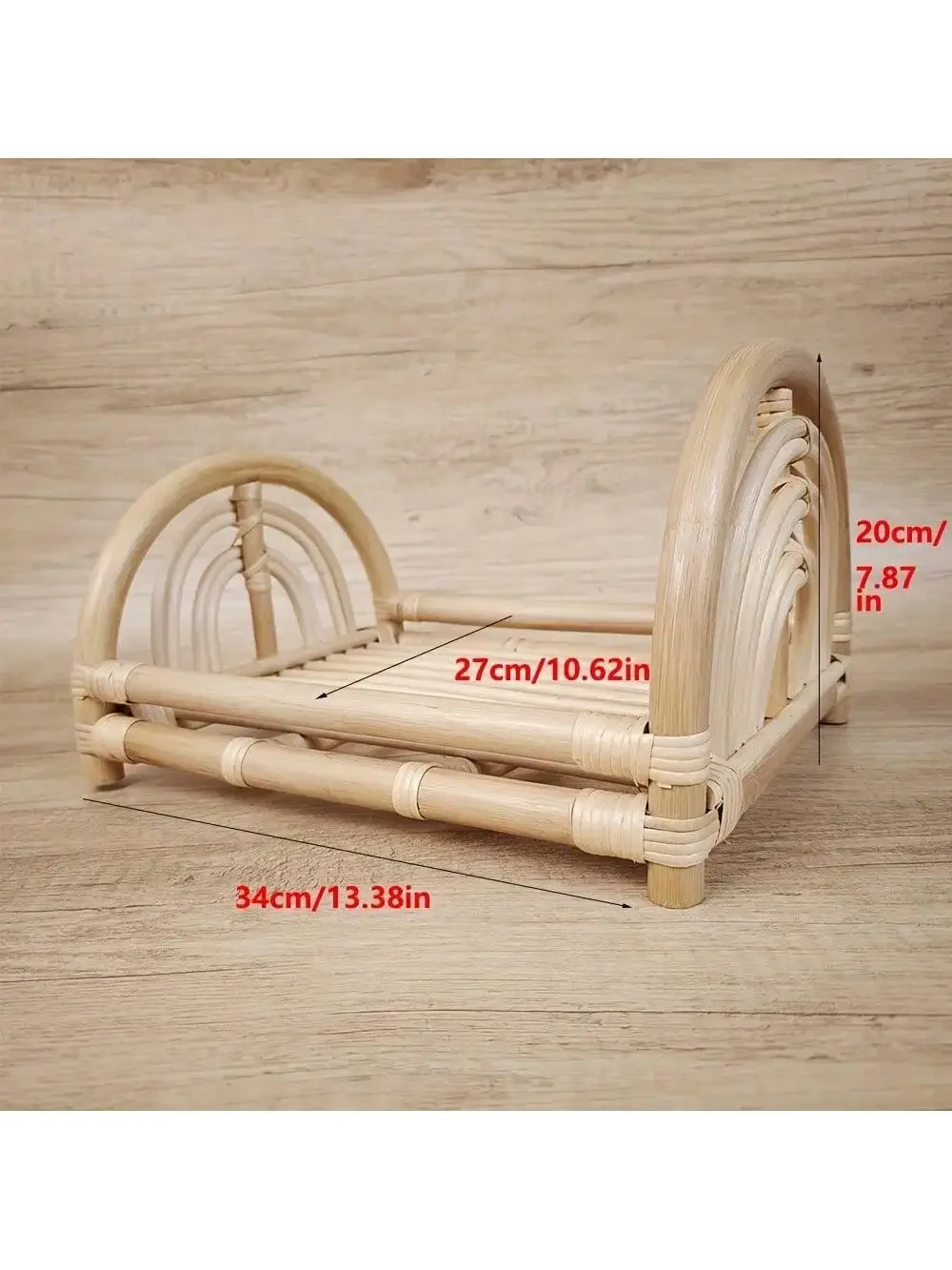 Newborn Photography Props Bed Hollow Doll Bed Rattan Crib Basket Infant Girl Boy Posing Furniture Shooting Studio Accessories