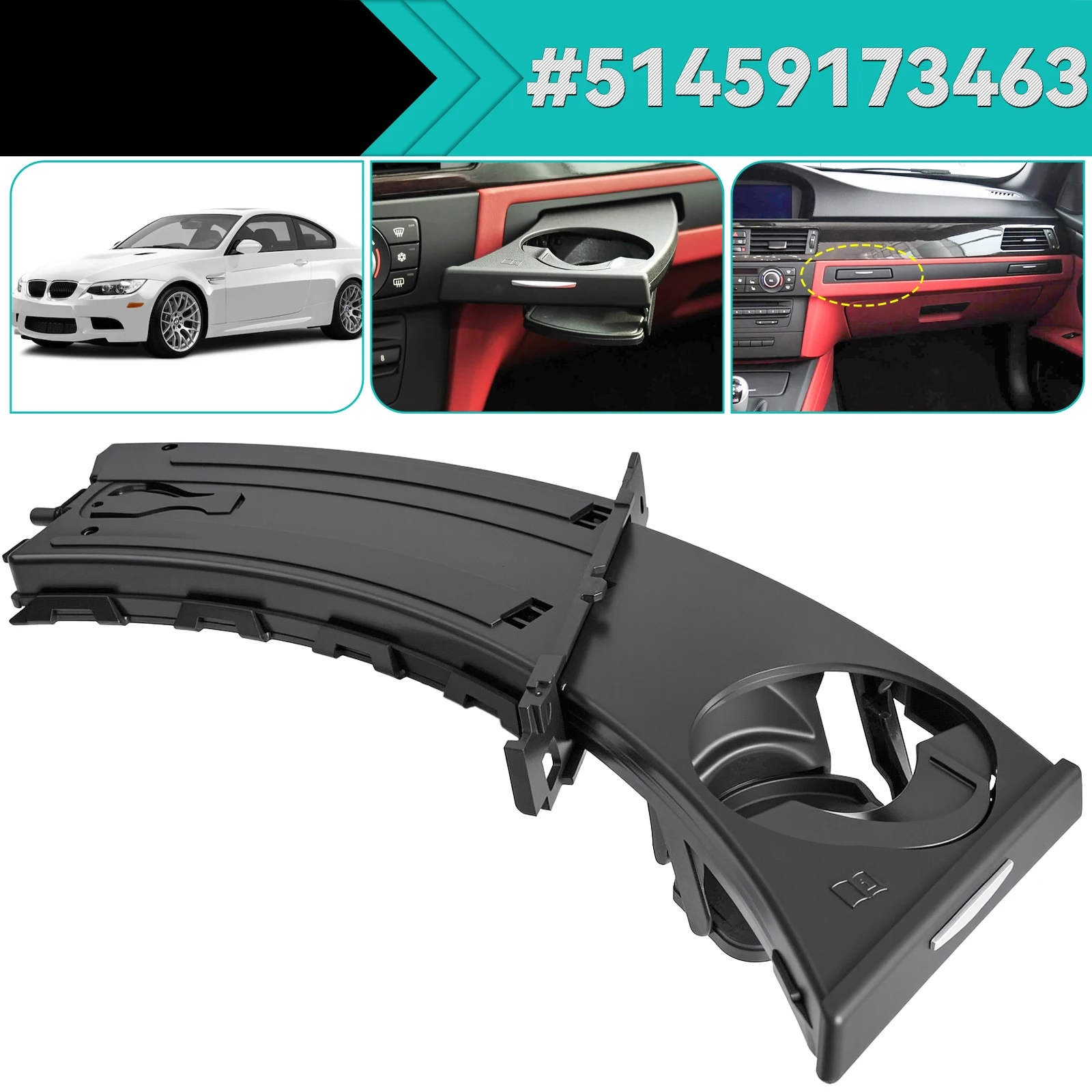 Car Front Driver Left Side Drink For BMW 3 SERIES E90 E91 E92 E93 316i 318d 318i 320d 2006-13 Cup Holder Retractable 51459173463