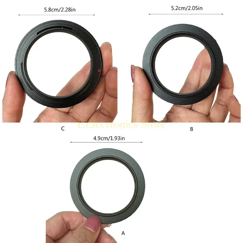 B03C Metal Lens Reverse Adapter for Cameras Mount Enhances Photography Lens Conversion Tool for Macro Shot Converters