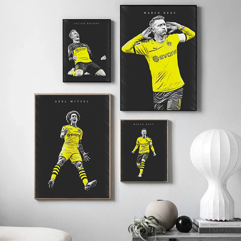 Eleanor Haynes Dortmund Players Marco Reus Dortmund Vintage Painting and Prints Canvas Poster Wall Art Pictures for Living Room