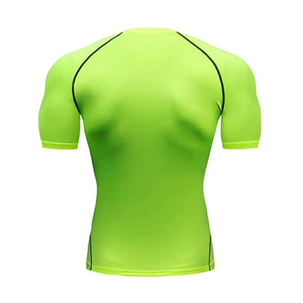 Männer Bodybuilding Sport Engen T-shirt Sommer Kompression Oansatz T-shirt Gym Fitness Quick Dry Lauf T-shirt Männliche Workout Tops – Detail 11