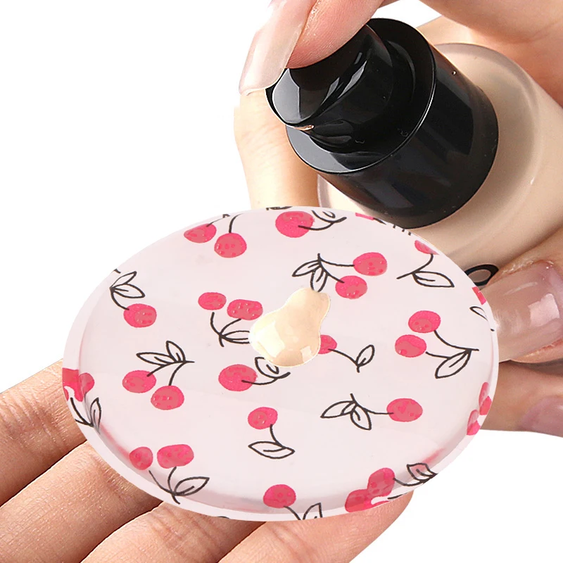 2 個チェリープリントシリコーンゲルパウダーパフスポンジフェイスコンシーラー化粧品なしパウダーファンデーションクリームアクセサリー
