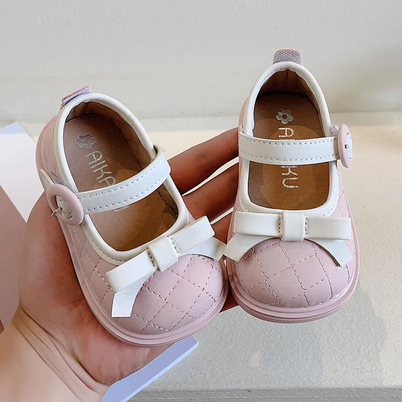 Infant Toddler Walking Shoe 2023 Spring Soft Sole Girl Single Shoe Bow Princess Shoes Leather Shoes Baby Shoe Kid Shoe Girl Shoe