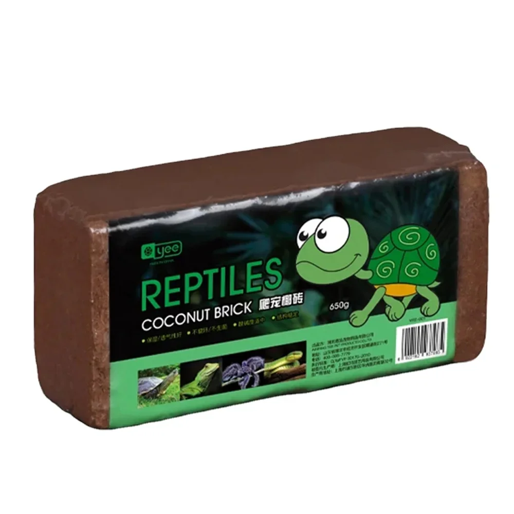 Sustrato de reptil Natural de ladrillo de fibra de coco YEE para hibernación de tortugas y terrario, fibra de coco ecológica con musgo esfagno