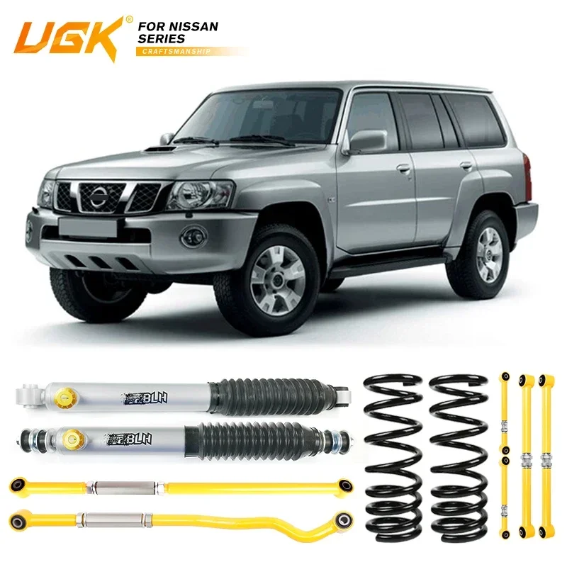 UGK 4x4 off road  adjustable coilover Y61  lift kit nitrogen spring shock absorber for nissan patrol y61 suspension accessories