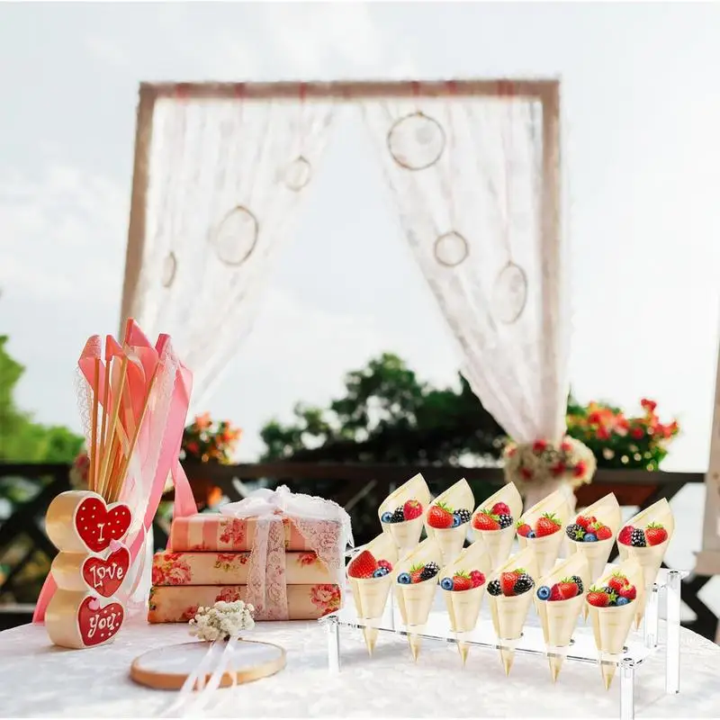 Ice Cream Cone Holder Display Ice Cream Display Clear Stand Storage Holder Transparent Texture Storage Organizer for Desserts