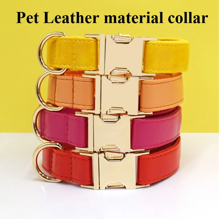 

New high-quality leather pets collars cat and dog collars made of high-end leather Pet Necklace Dog Accessories Dog Collars