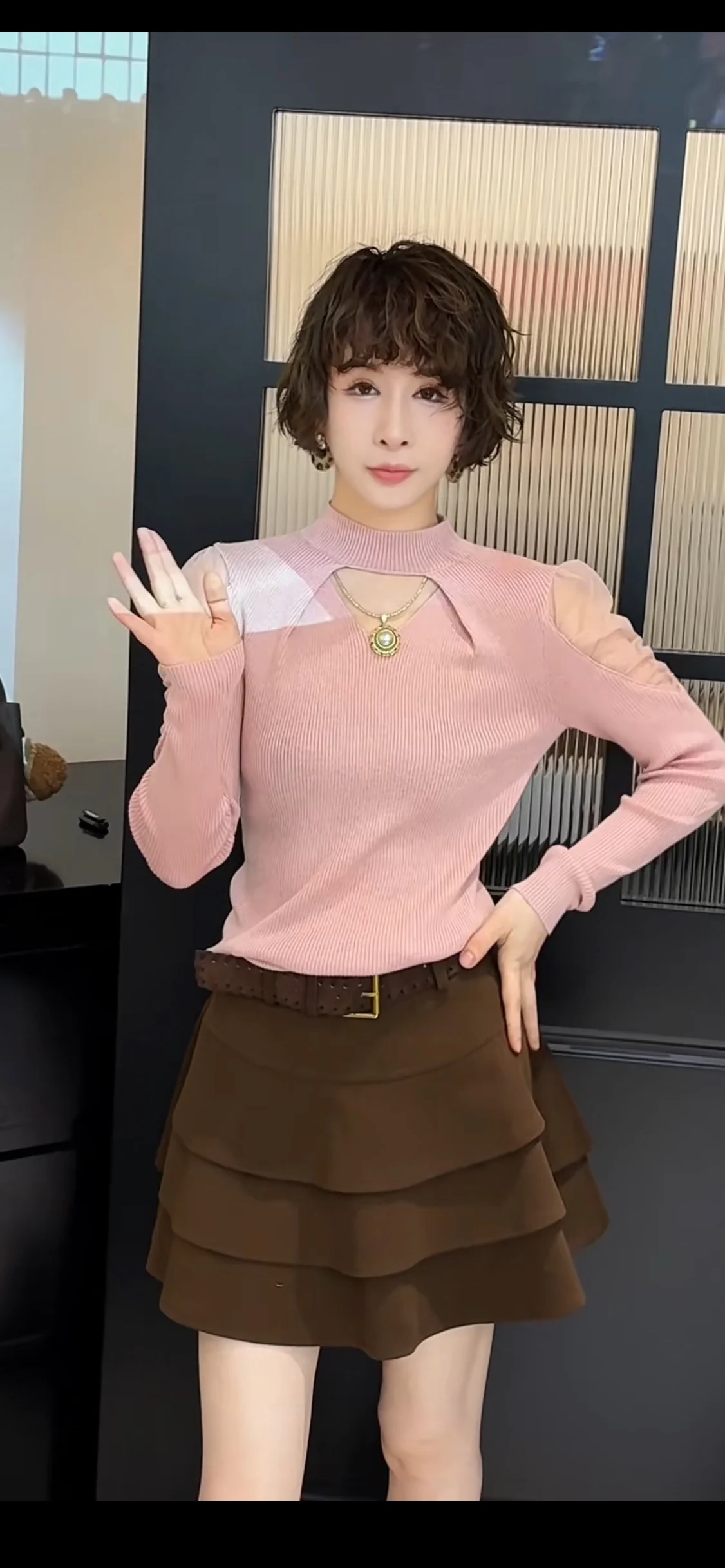 

Winter New Loose Casual Knitted Base Layer Women's Faion Design Color Pure Color Casual Knitwear Vest