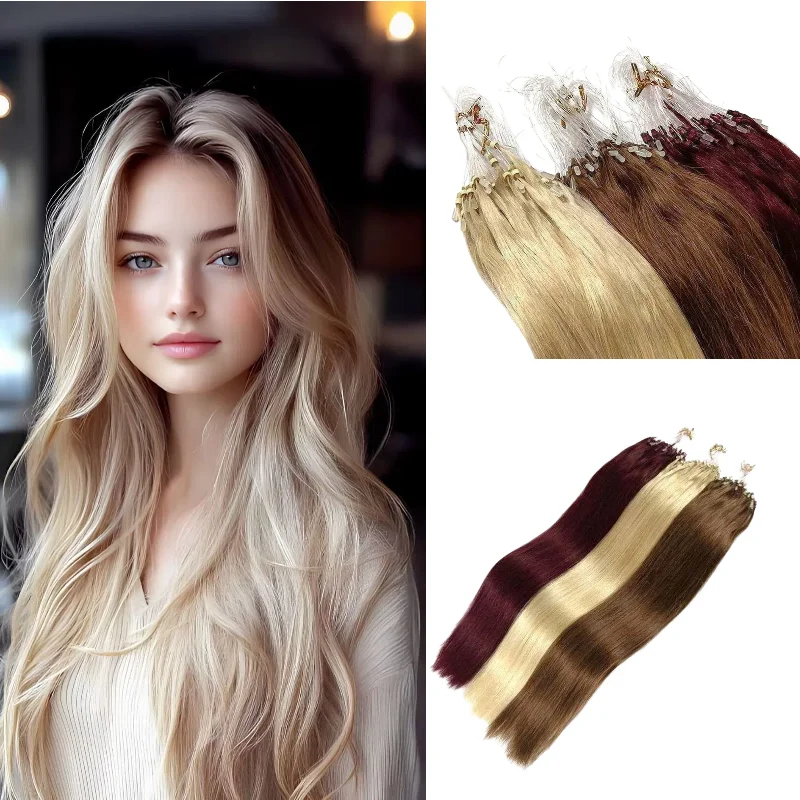 100-human-hair-micro-loop-hair-wig-20inch-straight-1b-613-more-length-volume-party-office-wholesale-dropship