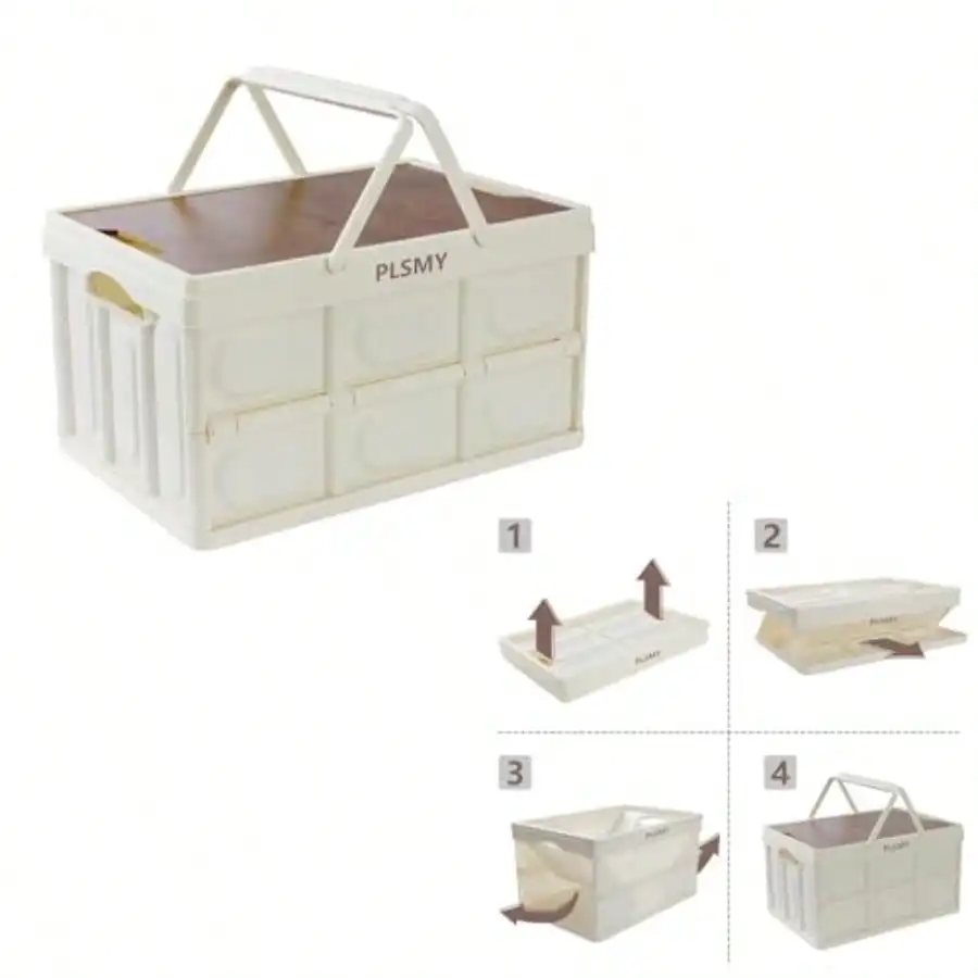 

Большая складная белая корзина с ручкой, вместимостью на 35 л, для 4 человек