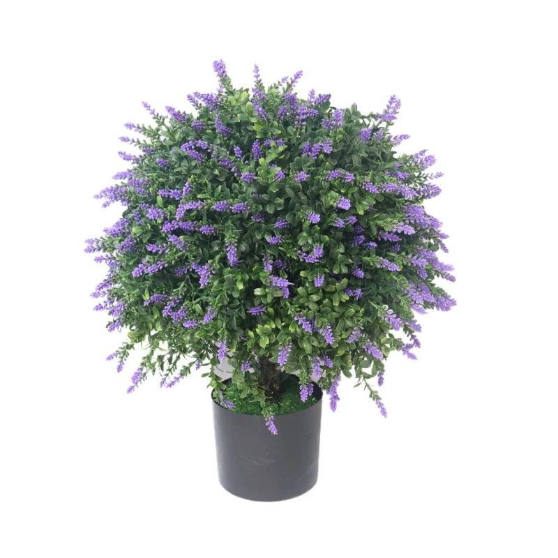 

Simulation Plant Lavender Bonsai Indoor Home Ornament Boxwood Potted Plant Simulation Ball Tree