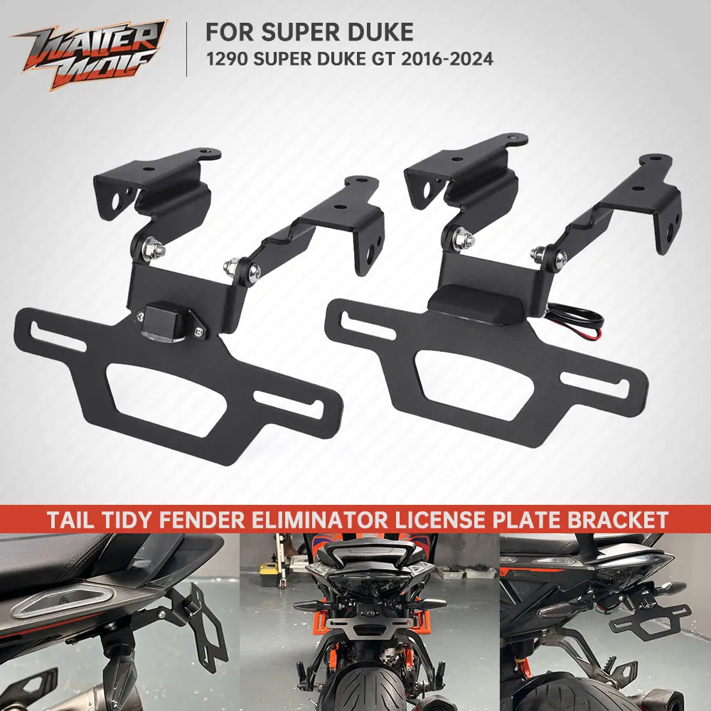 

2016-2024 For 1290 Super Duke GT Superduke 1290GT Foldable Tail Tidy Registration Frame License Plate Bracket Holder Support Kit