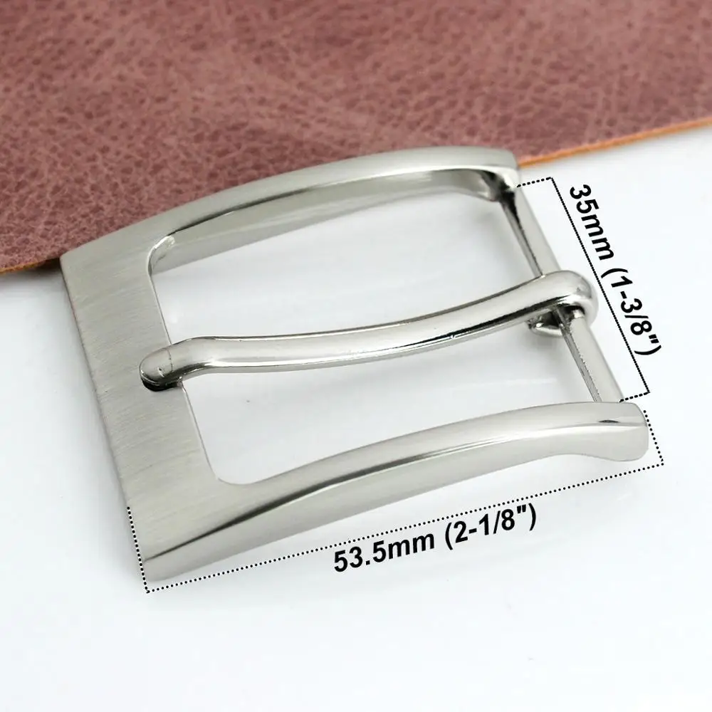 1pcs Alloy 35mm Belt Buckle Silver Brushed Casual End Bar Pin Buckles Leather Craft Belt Parts Accessories