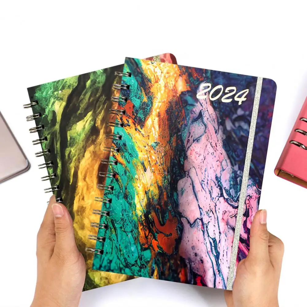 A5 Loose-leaf Agenda Planner Notebook Weekly Monthly Planner Premium Thickened Page Coil Ring Notepad Calendar Office Supplies