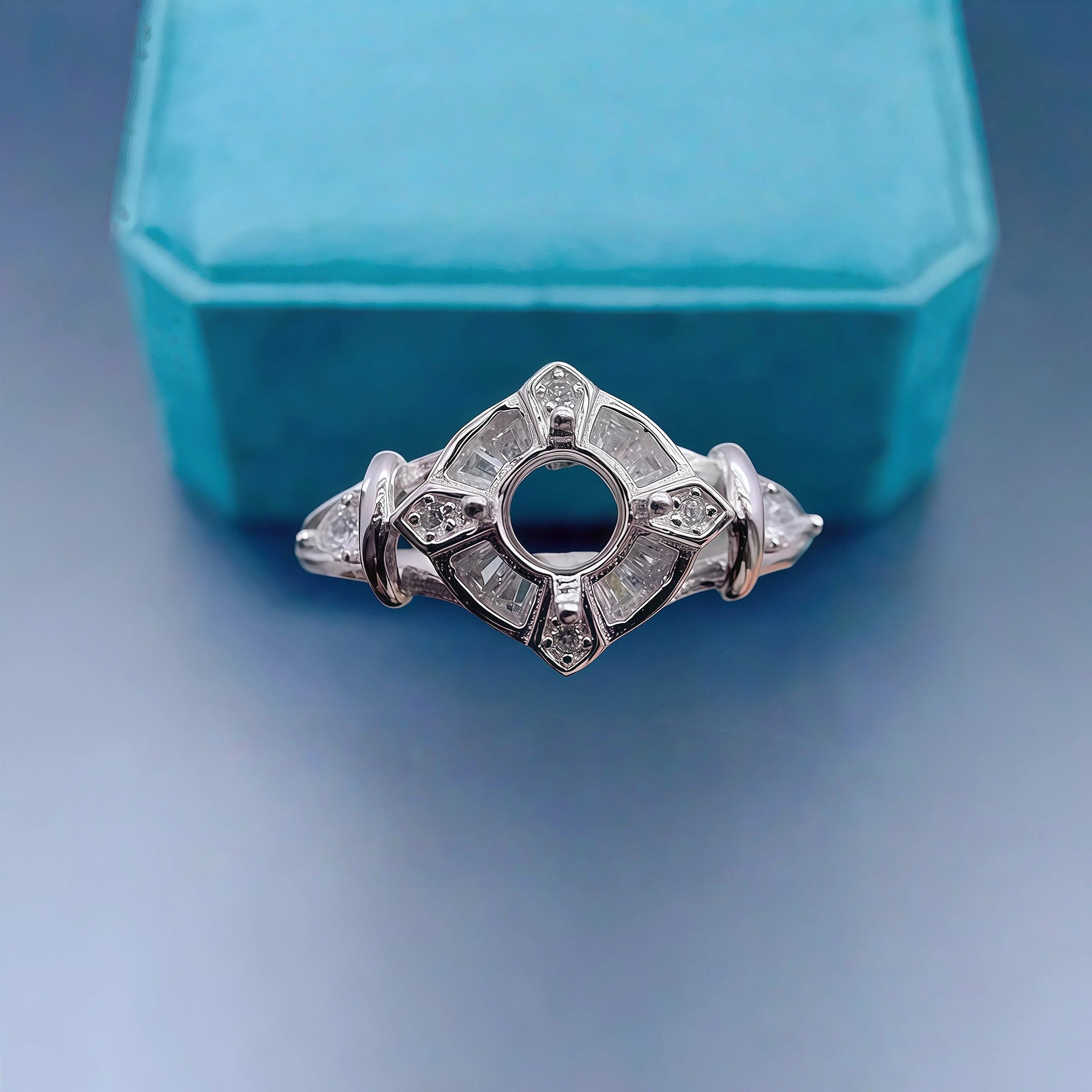 

L S925 Стерлингового Серебра DIY Пустой Держатель Кольцо Установка 5 мм Круглый Камень Изысканный Простой Дизайн Роскошные Циркон Очаровательные Ювелирные Изделия для Женщин