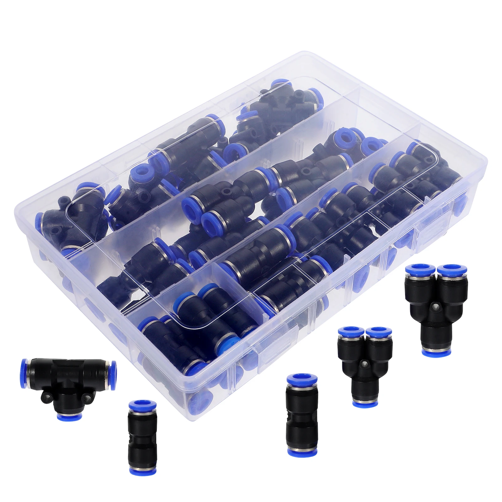 

42 Pcs Quick Release Pneumatic Connectors Air Compressor Fittings Push to Connect Hose Coupler Copper Material Pneumatic