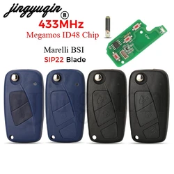 jingyuqin 433MHz Remote Key Megamos ID48 For FIAT Bravo Linea Stilo Punto Ducato Ypsilon Daily PEUGEOT BOXER Citroen Jumper 2/3B