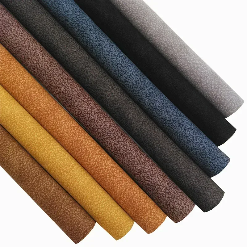 30X134CM Mini Rolls 21x29cm Twon Tones faux leather for bags upholstery Vintage Suede Synthetic Leather Felt Backing HQ240