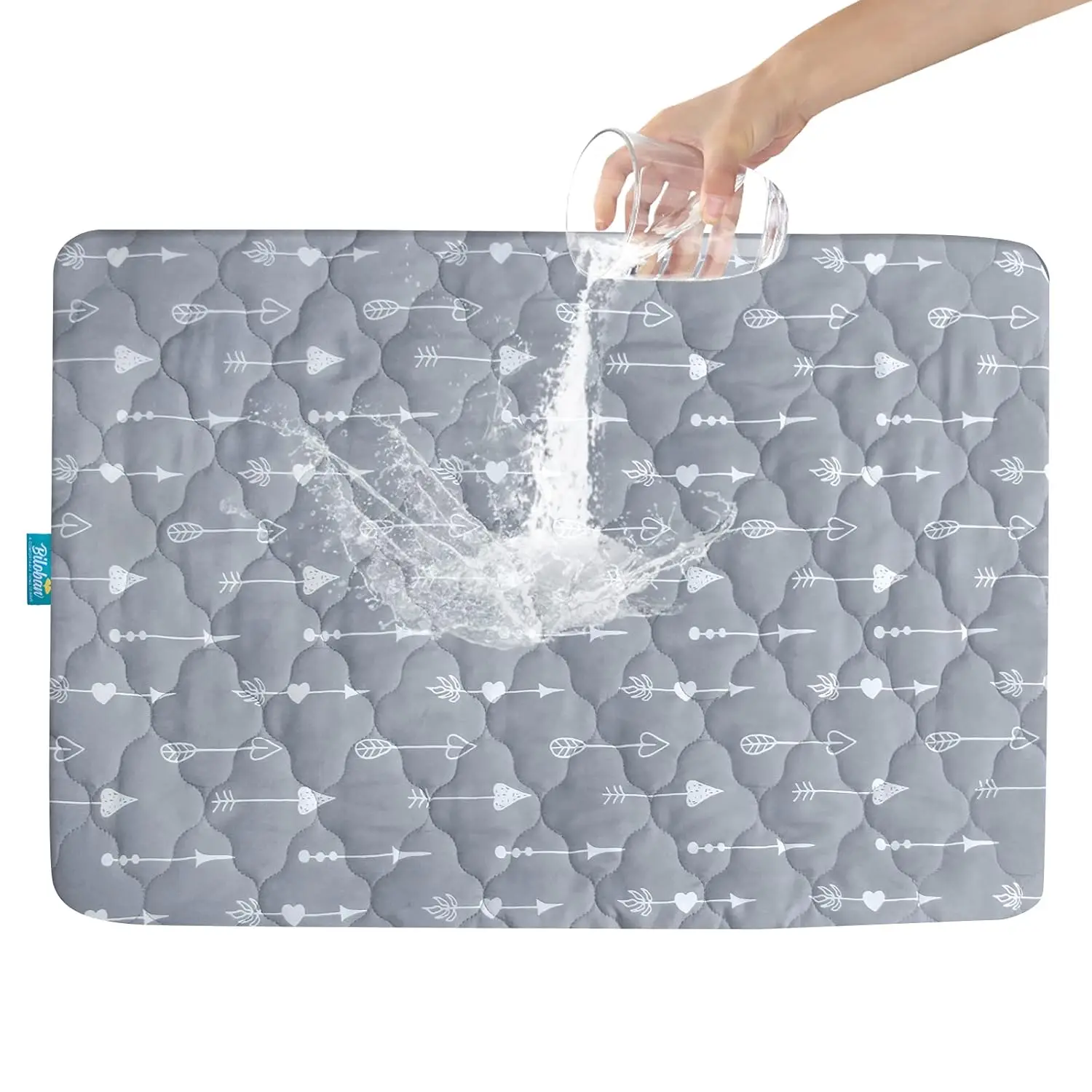 

Водонепроницаемый наматрасник для детской кроватки, натяжной чехол для переносных кроваток, серый, с рисунком стрелок